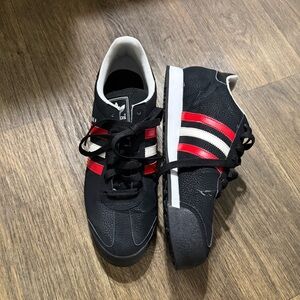 Adidas Samoa Men's Black Sneakers with Red & White Stripes - Classic Size 13 Men